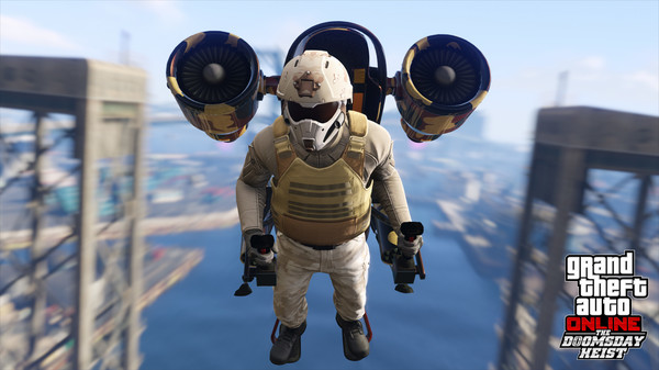 Grand Theft Auto V flying man jetpack